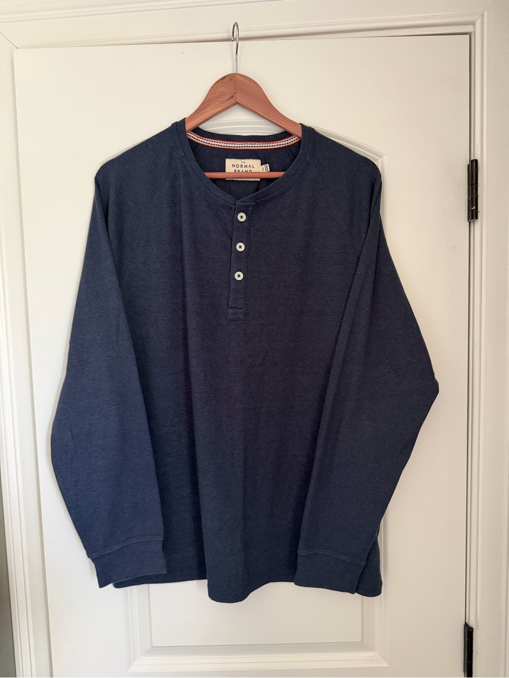 The Normal Brand Navy Long-Sleeve Henley